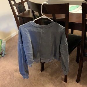 Oversized light bluish/greyish Crop Top